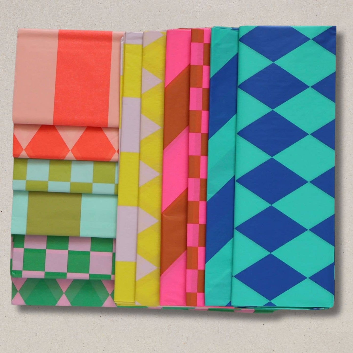 Luxury Patterned Tissue Paper Gift Wrap | Green/Pink