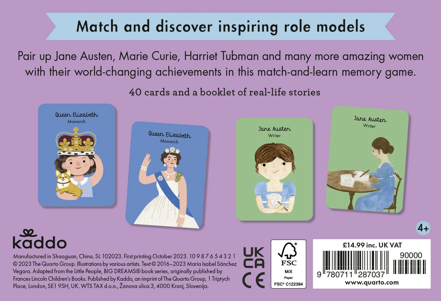 Little People, BIG DREAMS Amazing Women Memory Game