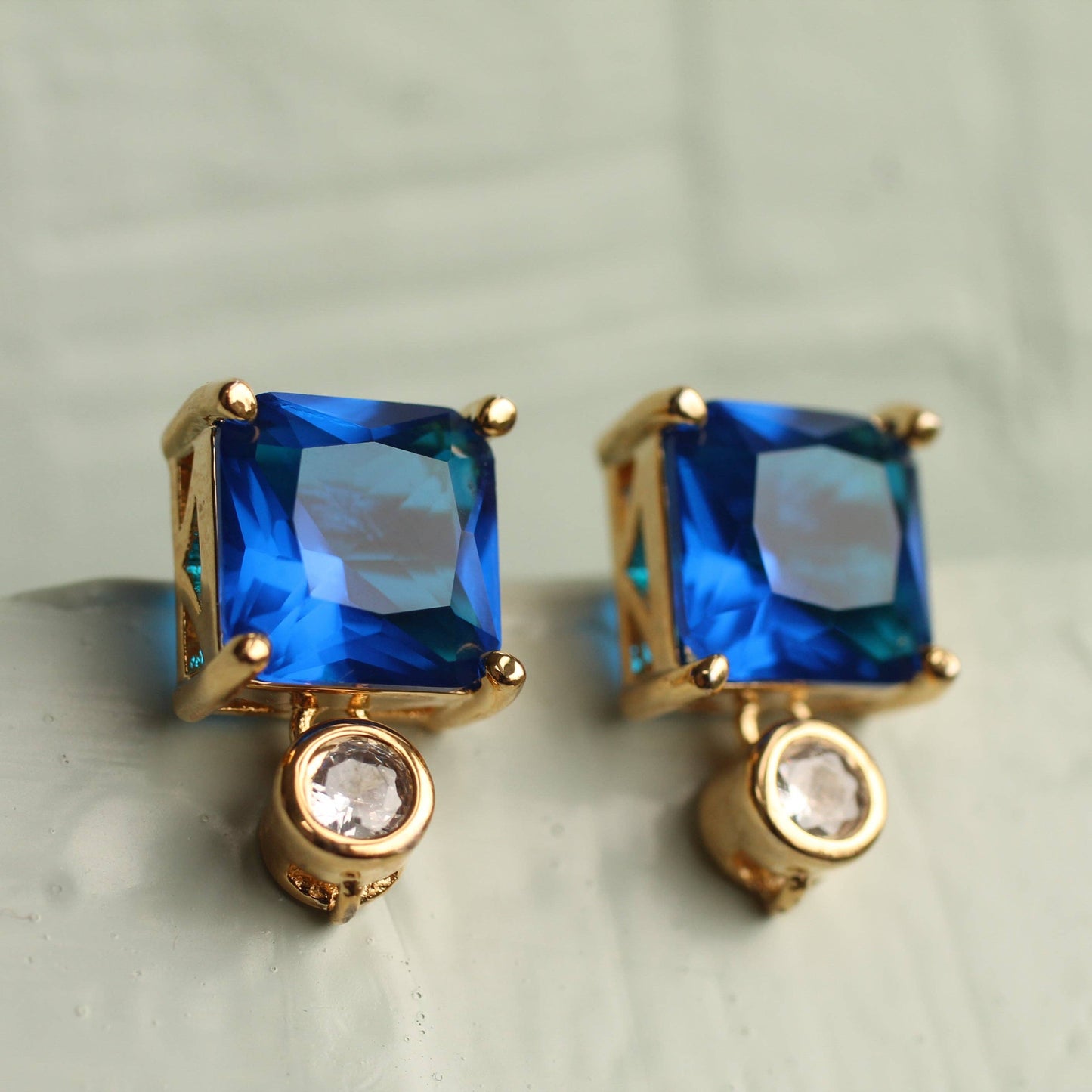 Royal Blue Statement Stud Earrings