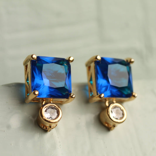 Royal Blue Statement Stud Earrings