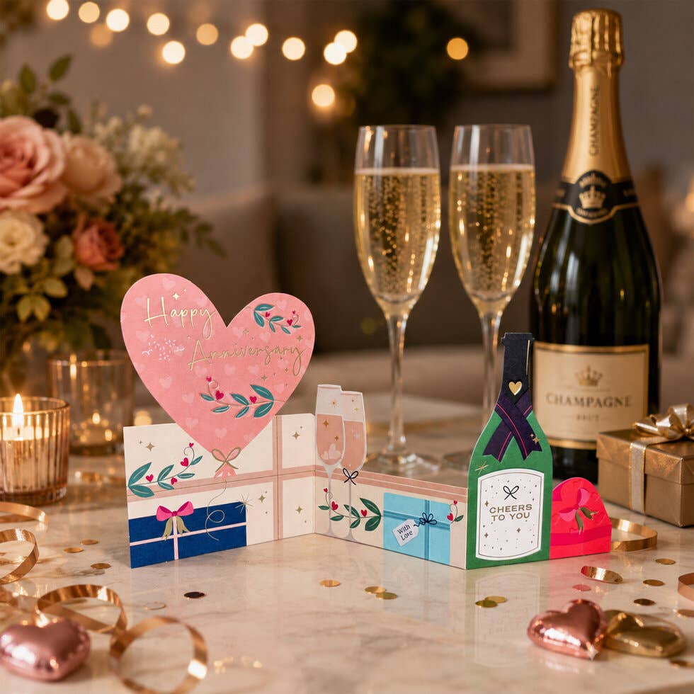 3D Wedding Anniversary Greeting Card