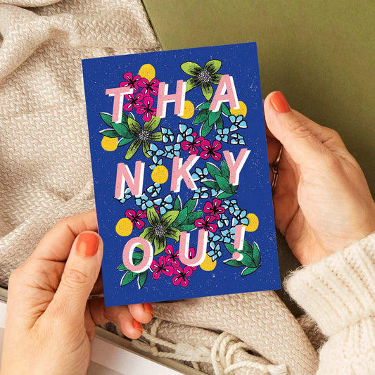 Thank You Floral Type Card