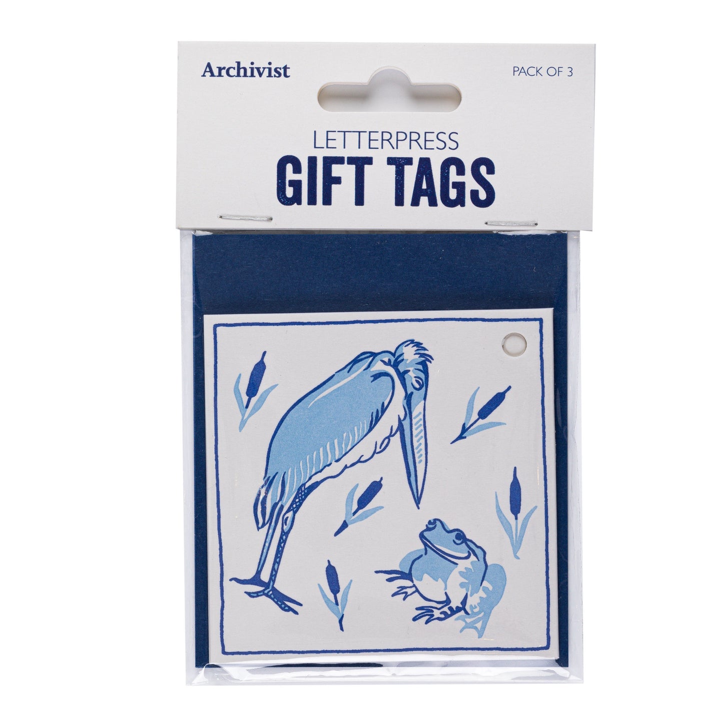 De Morgan Stork and Frog Gift Tag pack of 3