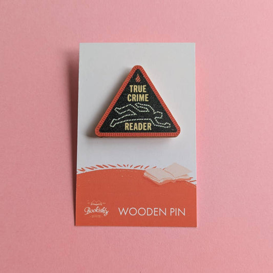 True Crime Reader – Wooden Merit Pin