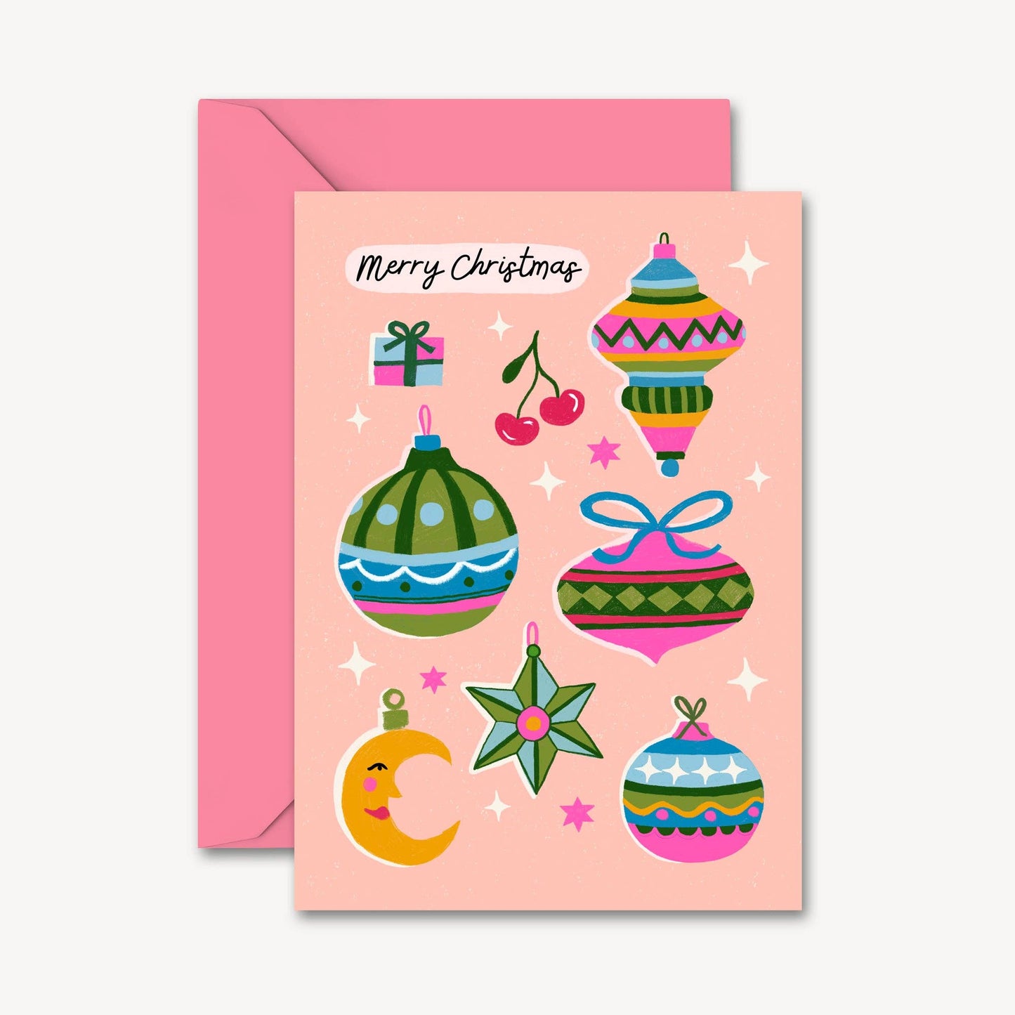 Baubles Christmas Cards | Pack of 4 | Vintage | Holiday Card
