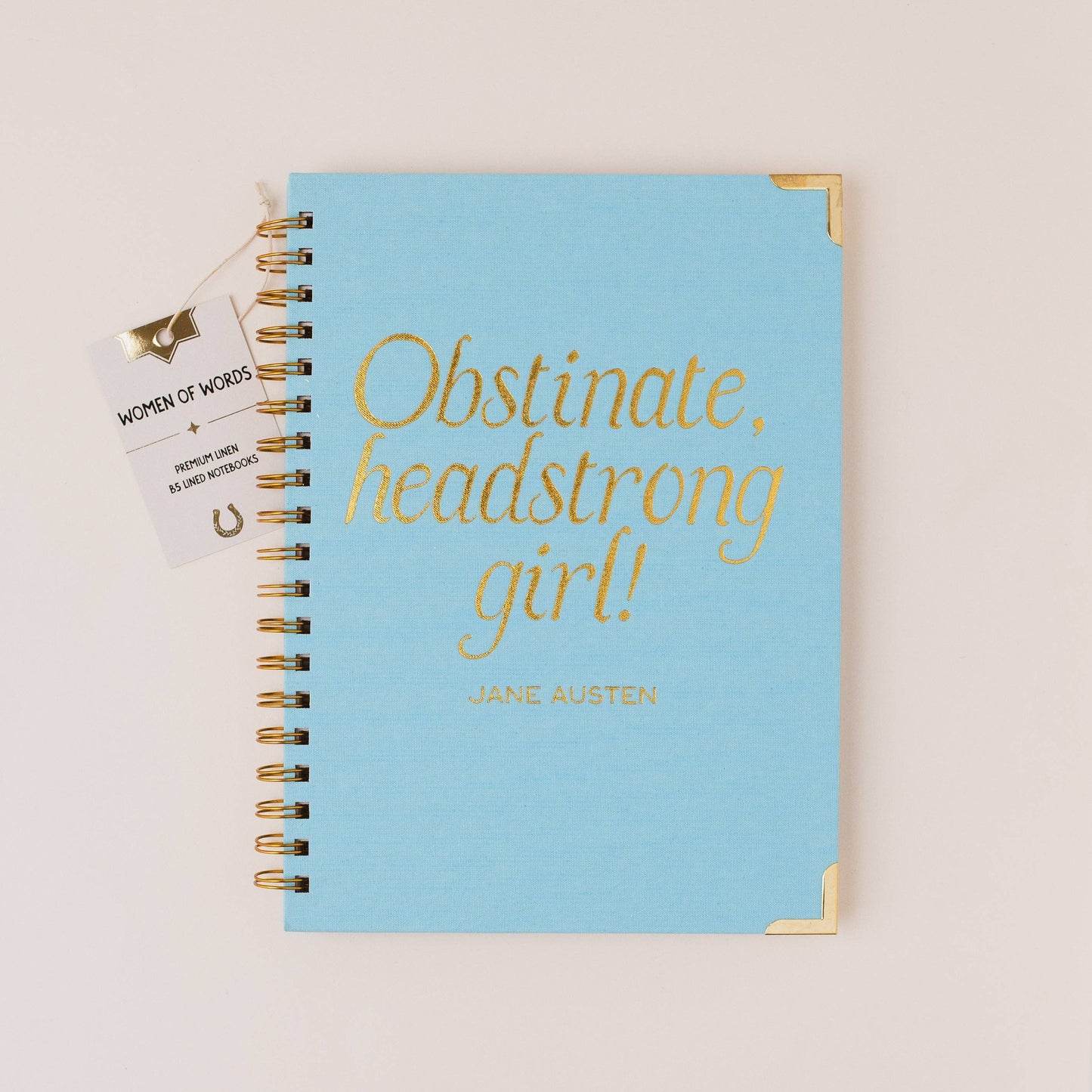 Jane Austen Literary Quote Book Lover Linen Spiral Notebook