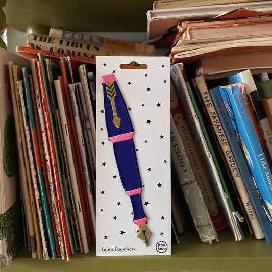 Fountain Pen Embroidered Fabric Bookmark