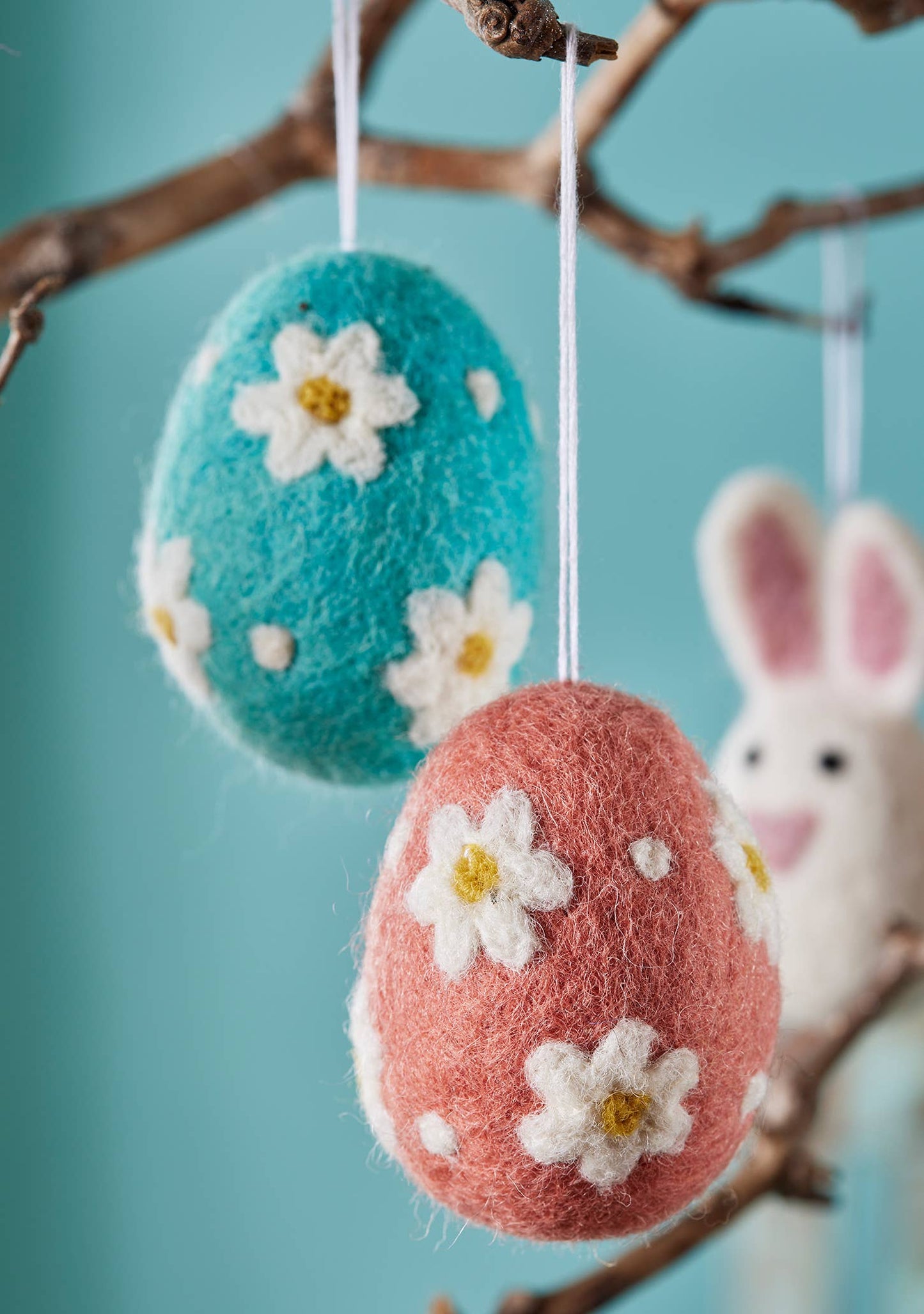 Felt Daisy Egg Decorations