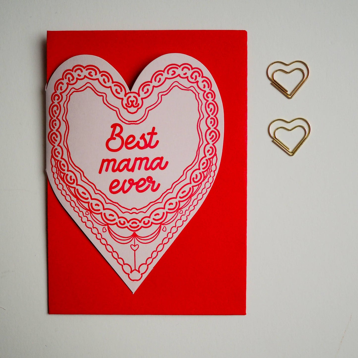 Best mama ever cake heart card