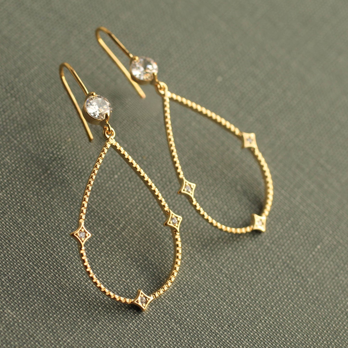 Milky Way Teardrop Hoop Earrings