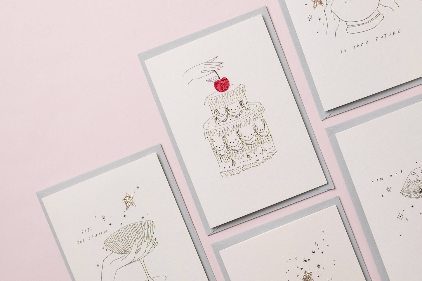 Fizz The Season Christmas Holiday Hand Finished Card