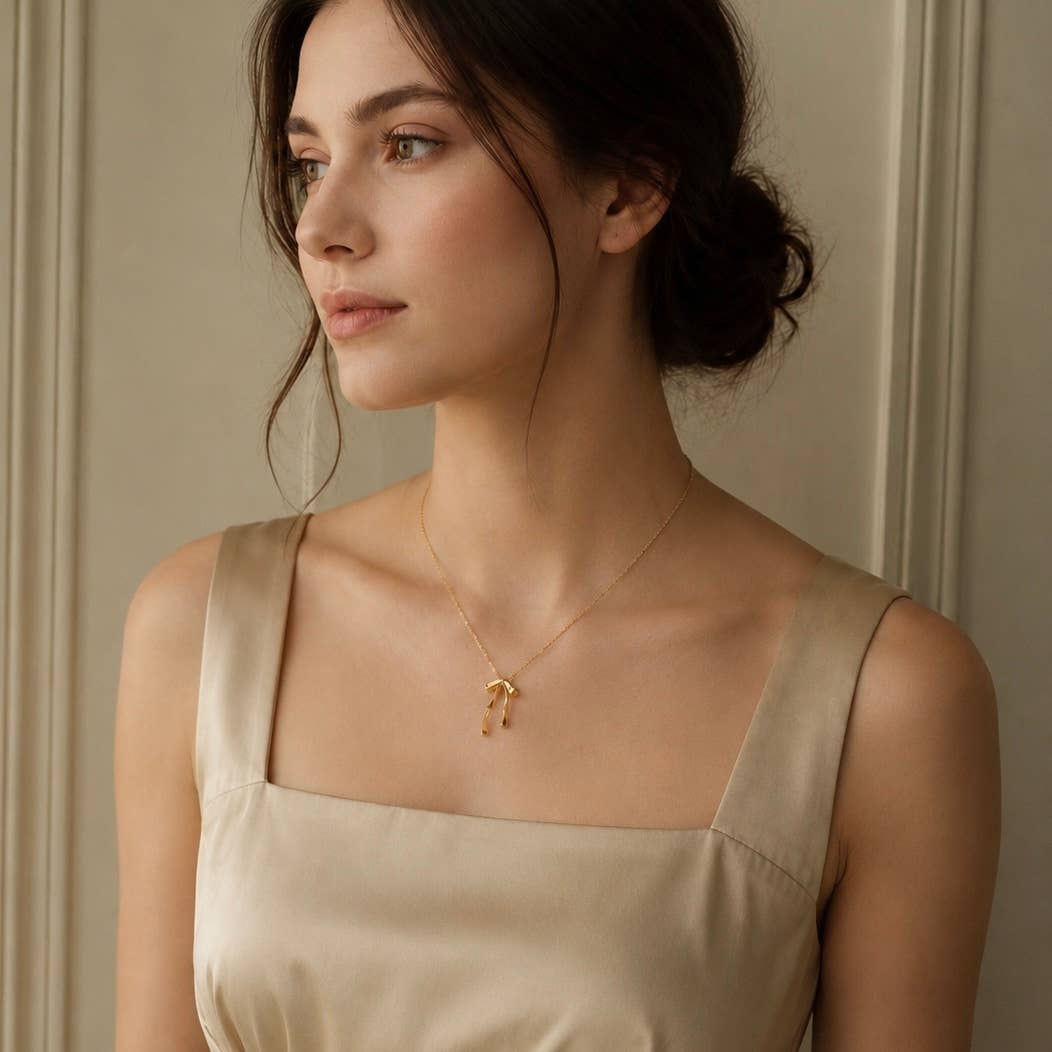 Gold Vermeil Bow Necklace