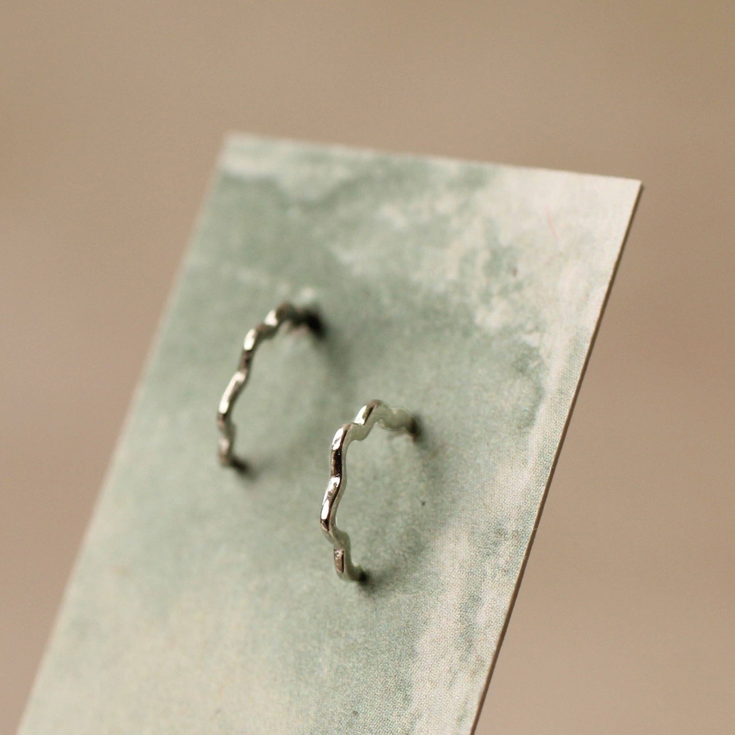 Wobbly Silver Hoop Earrings