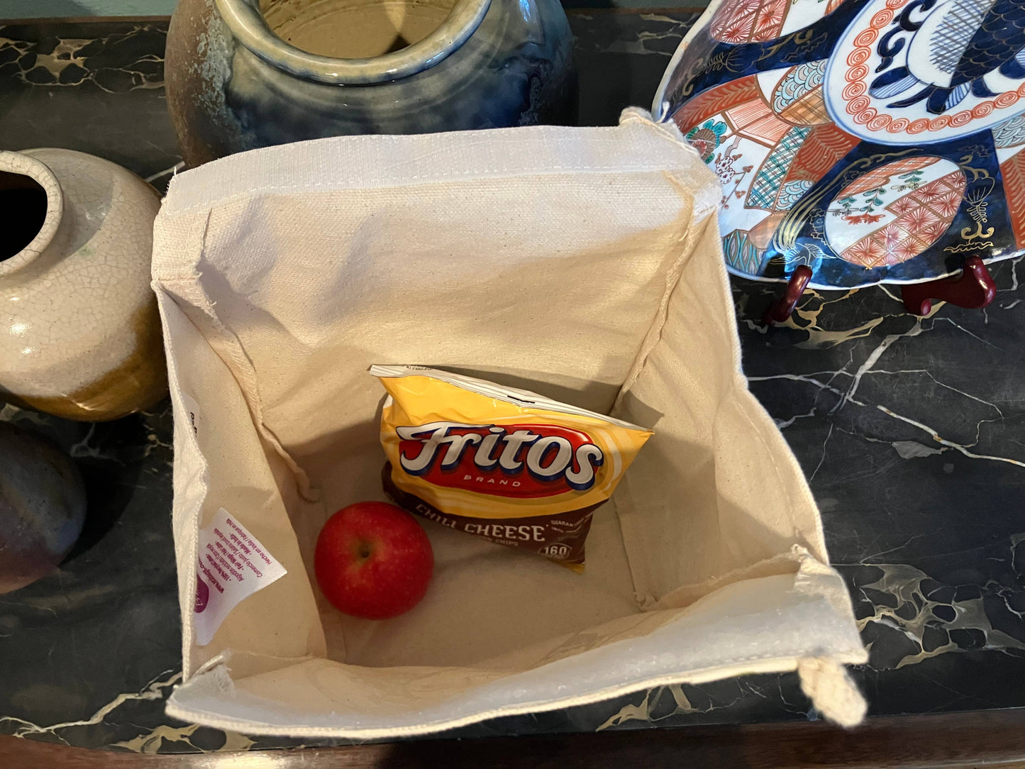 Sac à lunch en toile recyclée - Je n'envoie aucun compliment