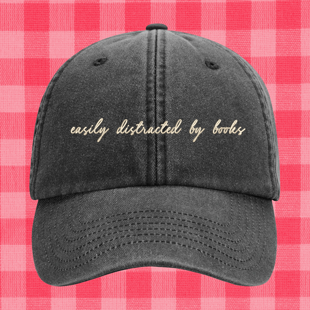 Easily distracted by books Embroidered Cap