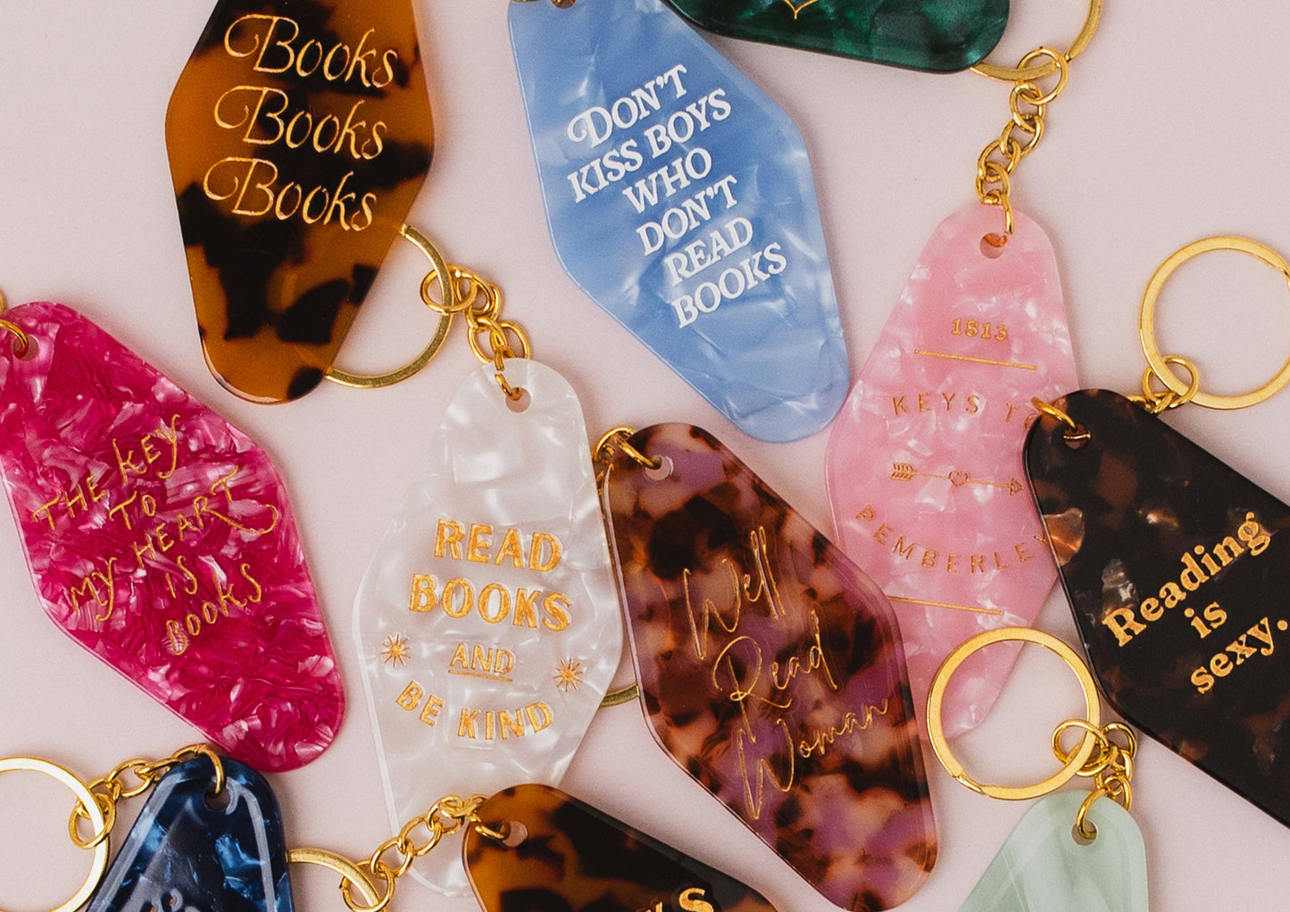 BOOKS BOOKS BOOKS Book Lover Motel Keyring