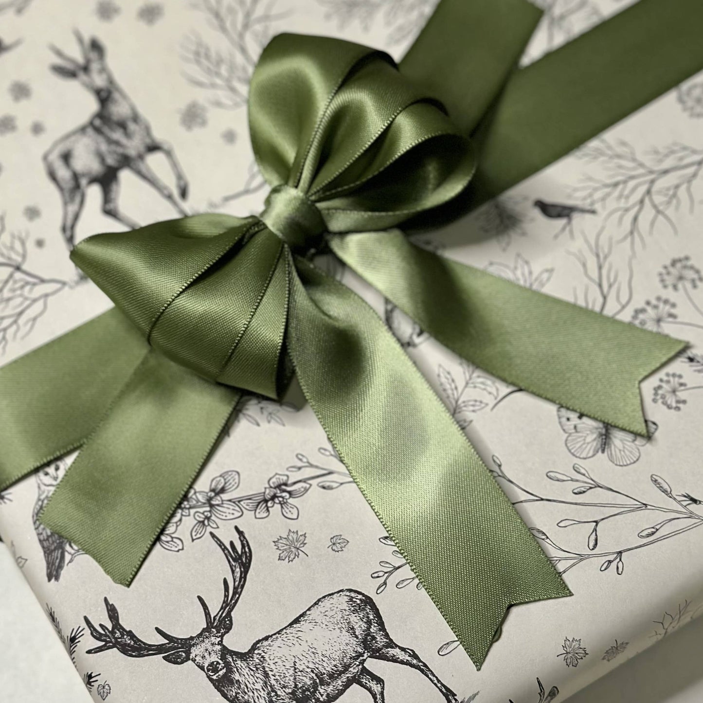 Willow GREEN Double Faced Satin Ribbon, 25mm x 3M
