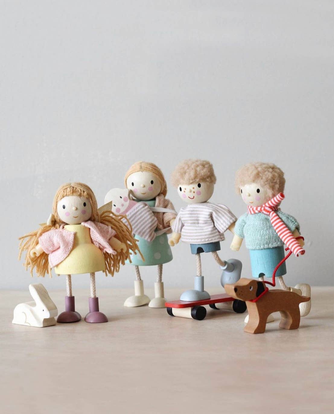 Amy and Her Rabbit: Wooden Doll for Kids