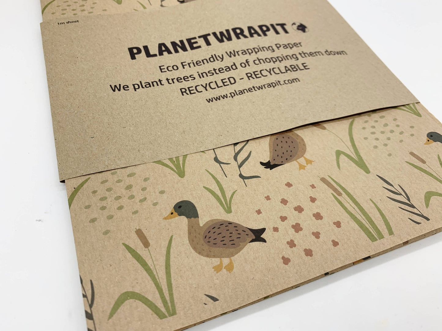 Duck Print Recycled Kraft Gift Wrapping Paper