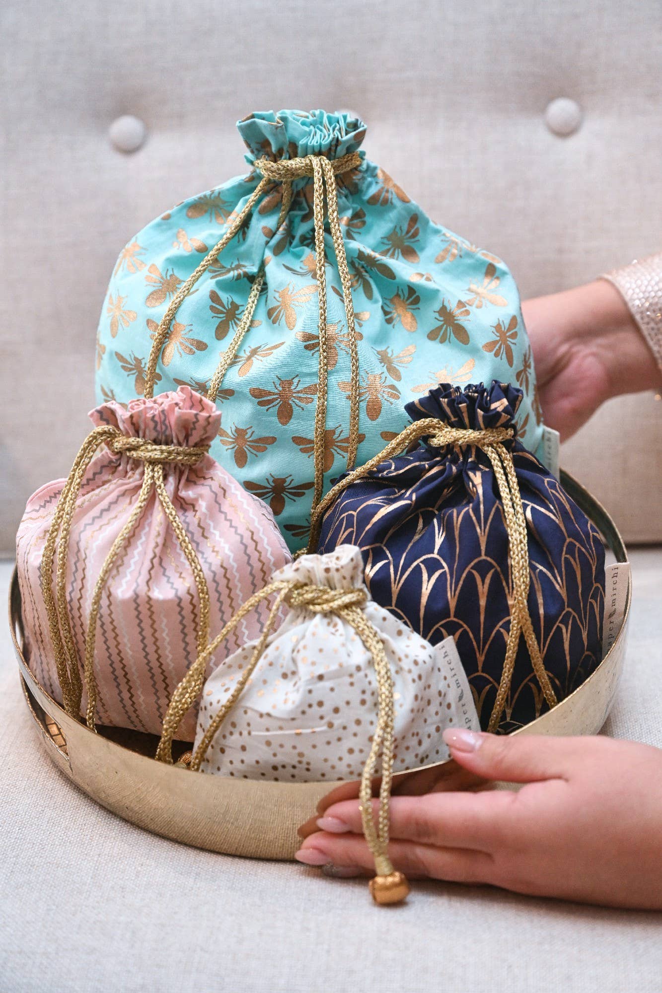 Reusable Fabric Gift Bags Double Drawstring- 2024 Collection