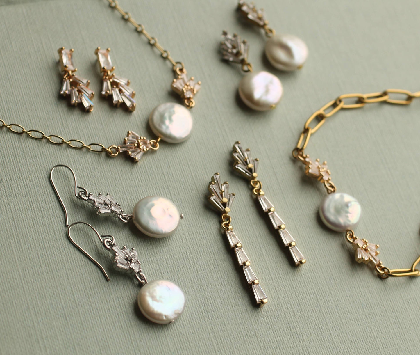 Silver Art Deco Crystal Earrings