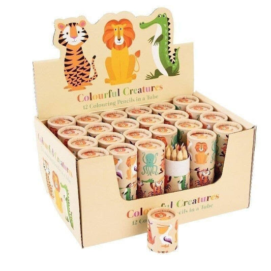 Tube of Colouring Pencils - Colourful Creatures