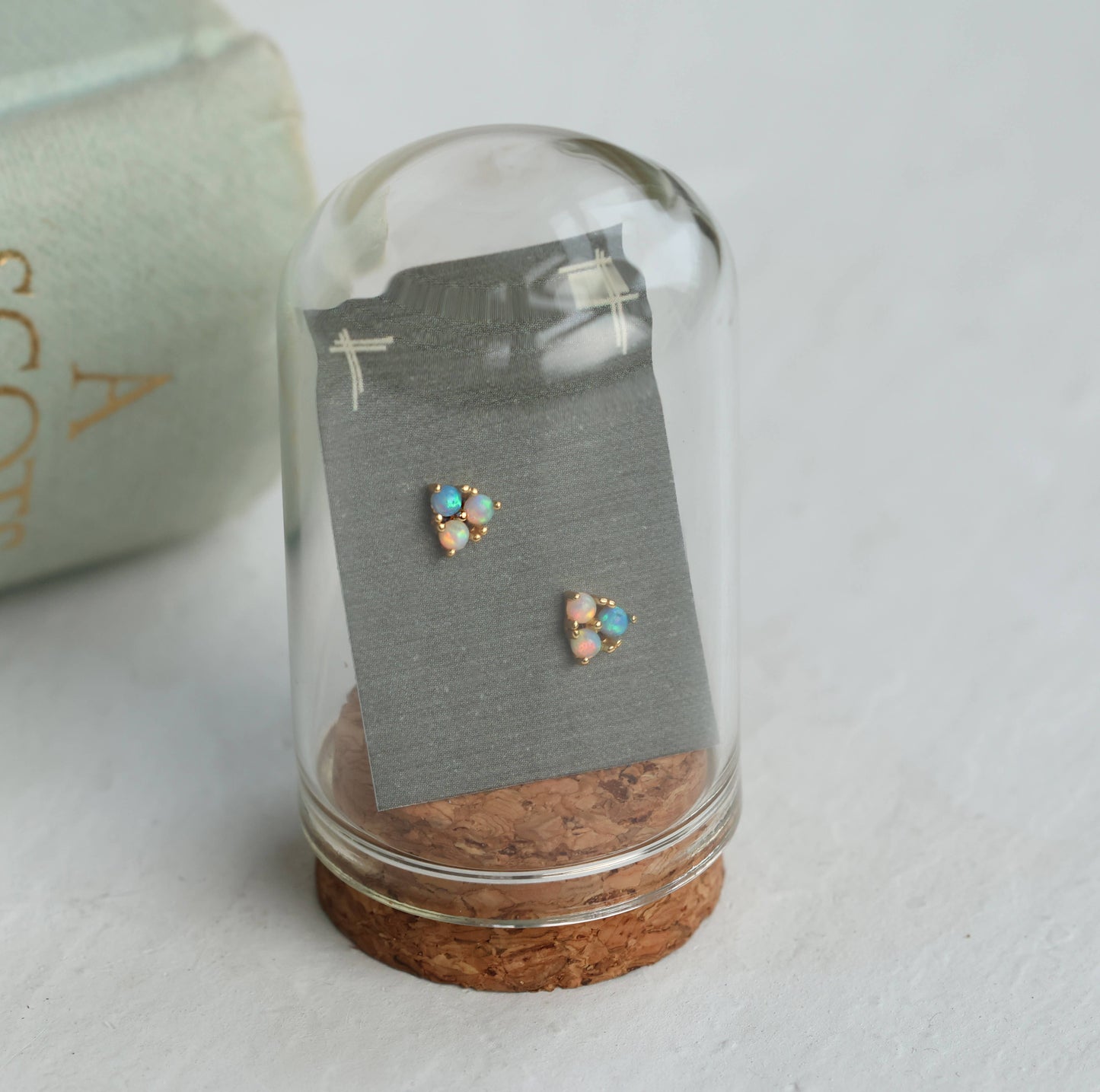 Turquoise Trio Opal Stud Earrings