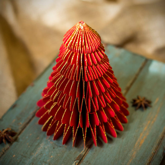Red Paper Honeycomb Trees