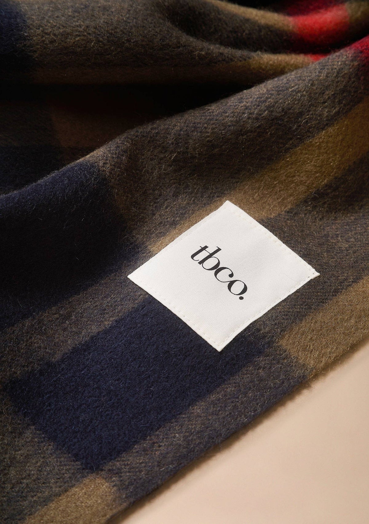 Lambswool Oversized Scarf in Green & Blue Modern Tartan