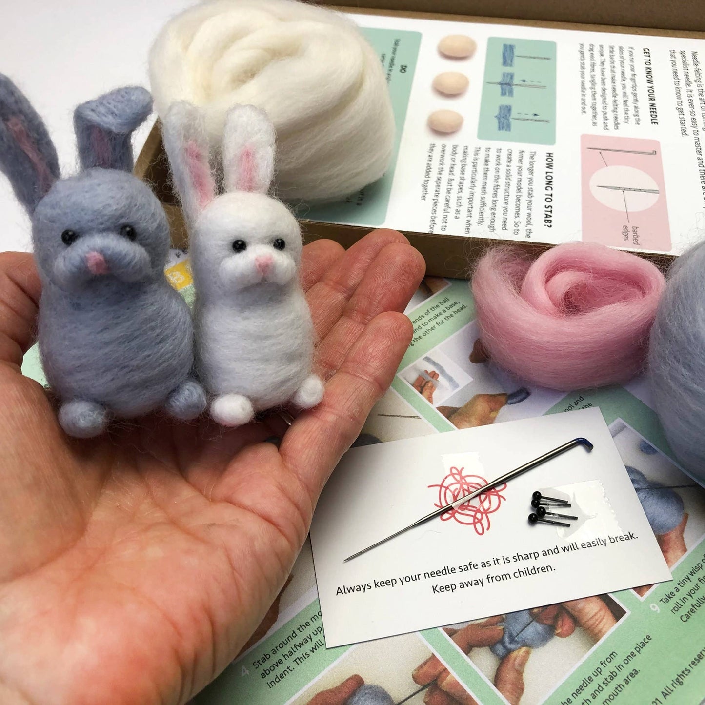Needle Felting Kit - Rabbits