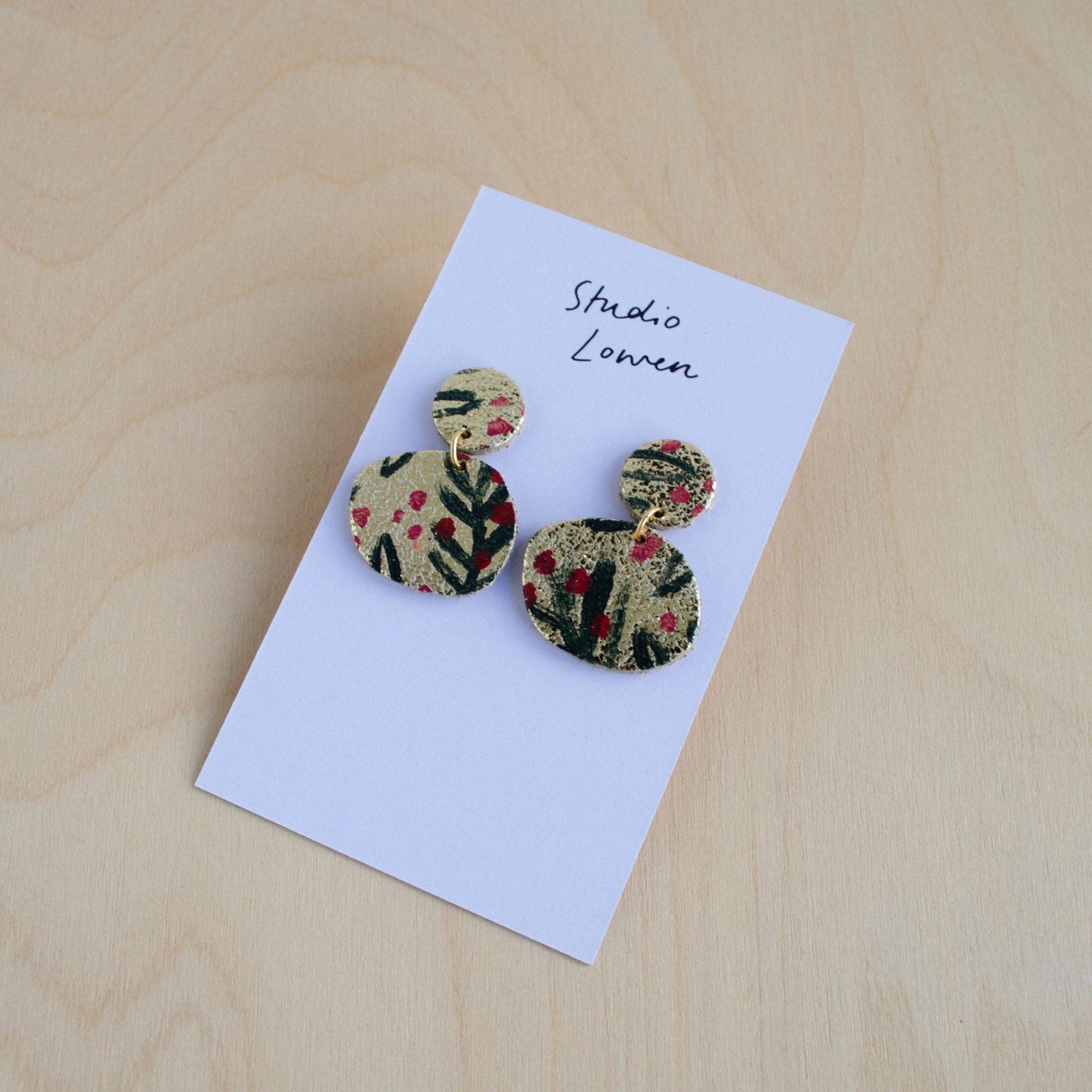 Festive Leather Earrings