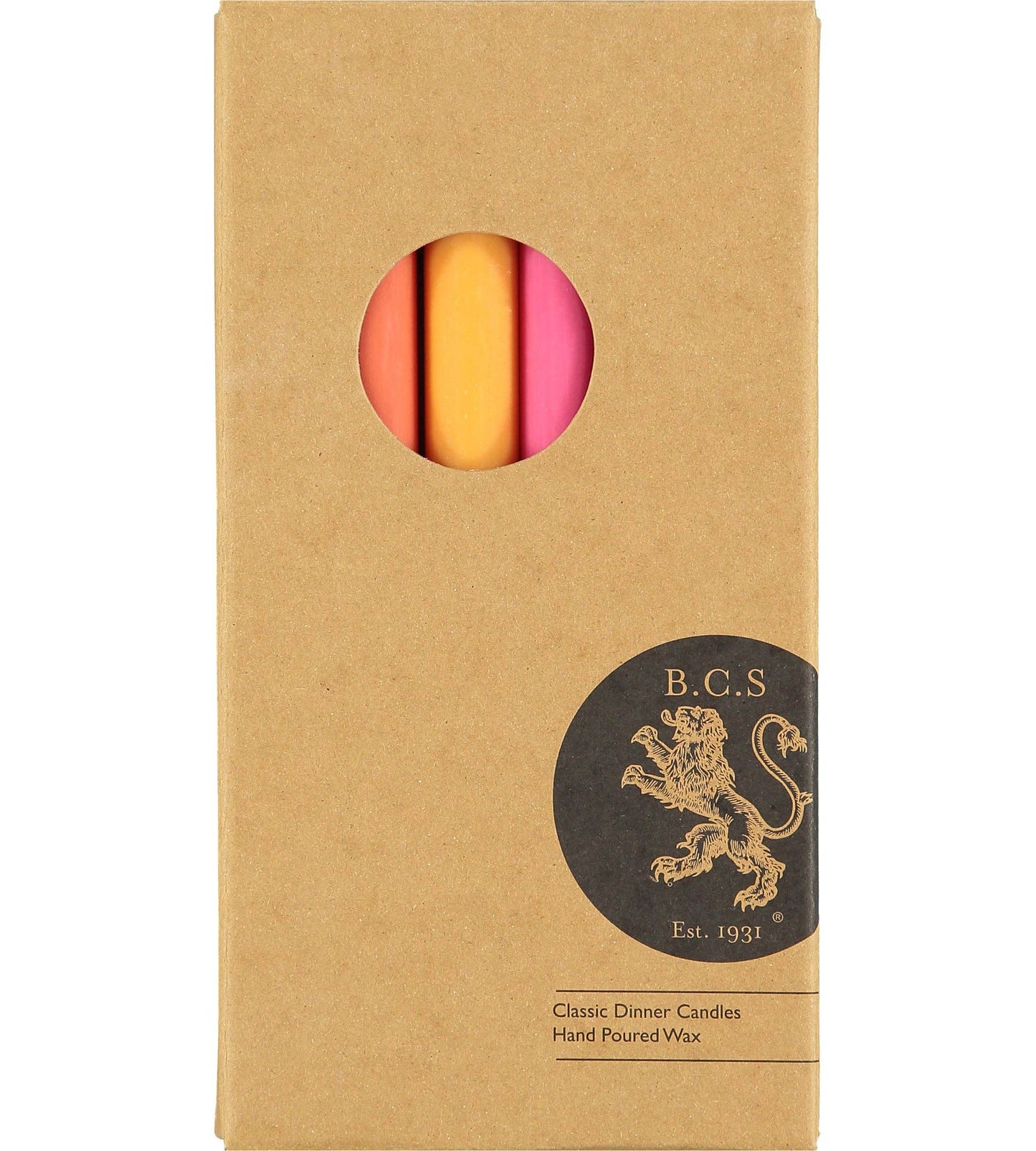 Mixed Set Warm Rainbow Eco Dinner Candles, 6 per pack