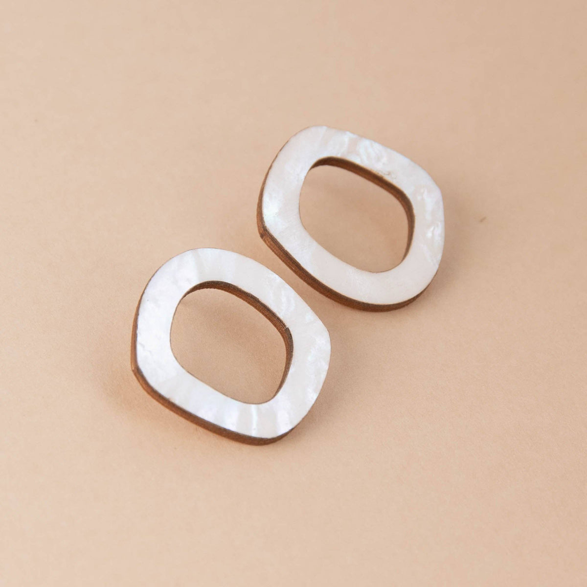 Rounded Form Stud Earrings - Large