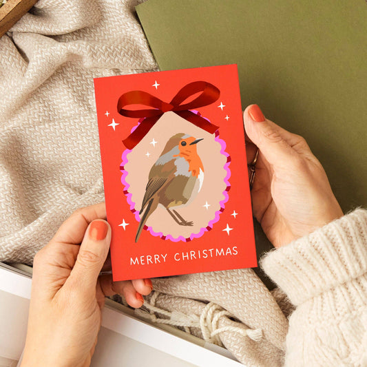 Robin "Merry Christmas" Card | Hand Drawn Illustrated