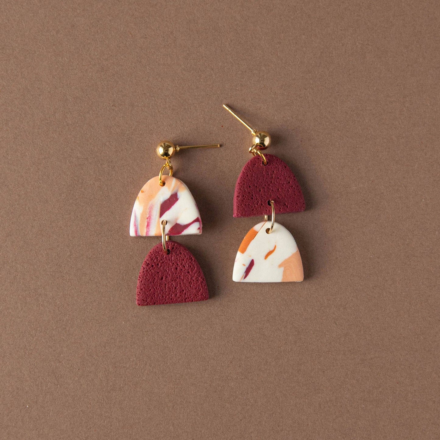 Two by Two Earrings in Teal, Lilac and Chartreuse