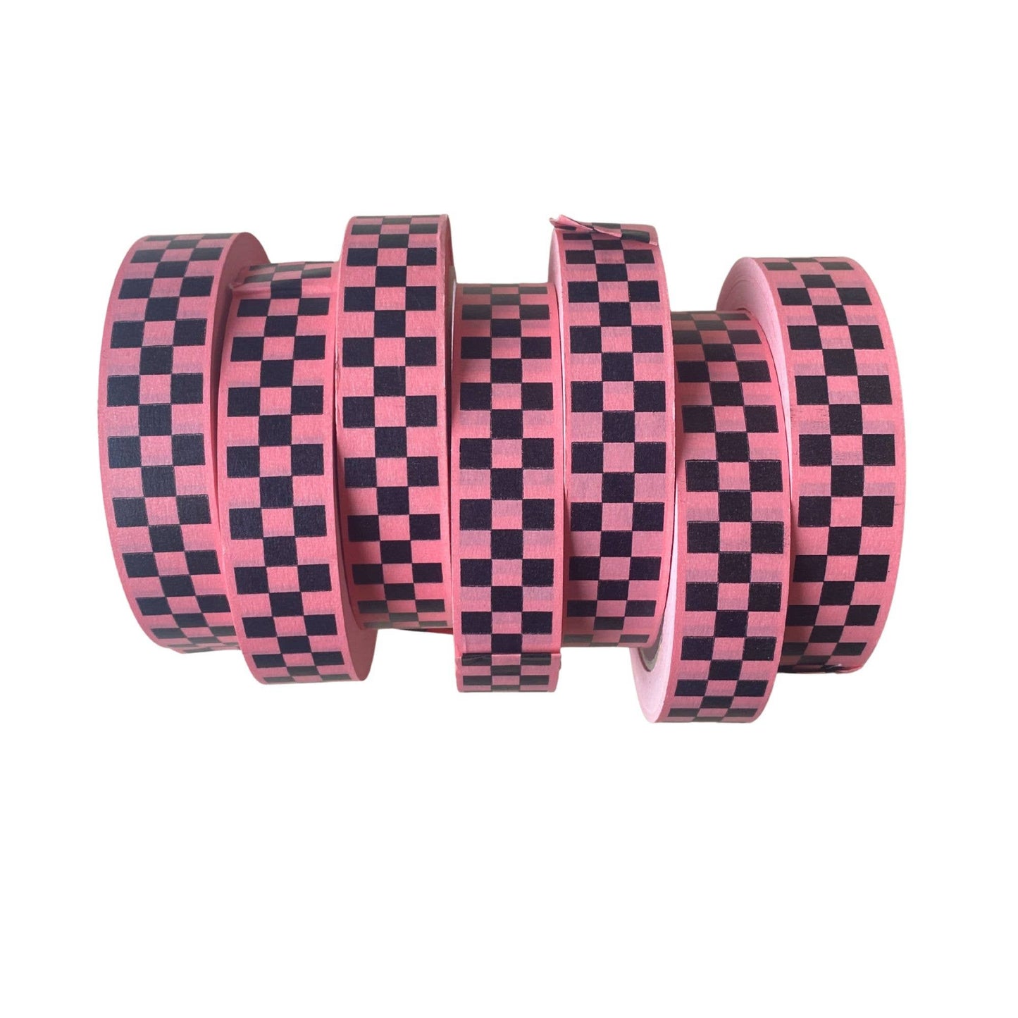 Eco Paper Adhesive Tape | 50m | Rose Pink Chequer