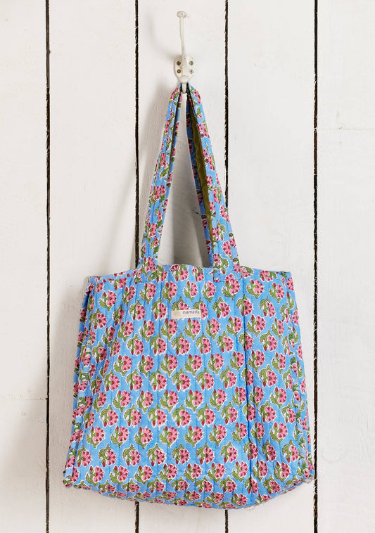 Taruni Blockprint Quilted Shopping Tote Bag