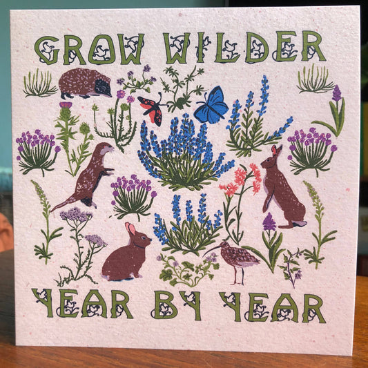 Birthday Card Grow Wilder Year by Year Meadow