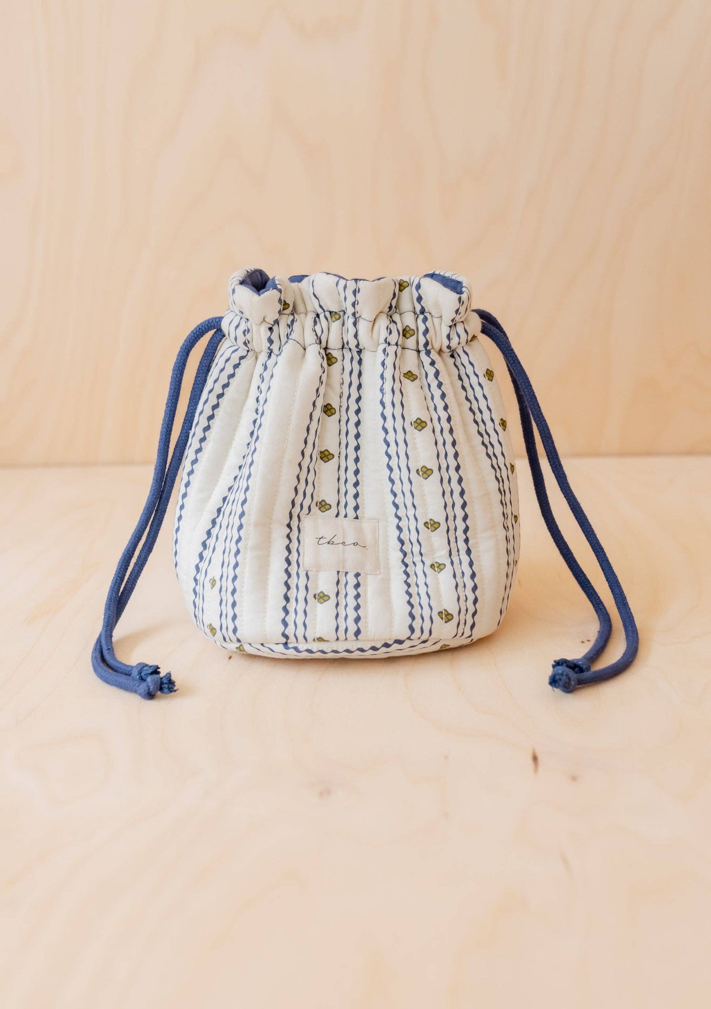 Cotton Wash Bag in Navy Ditsy Floral