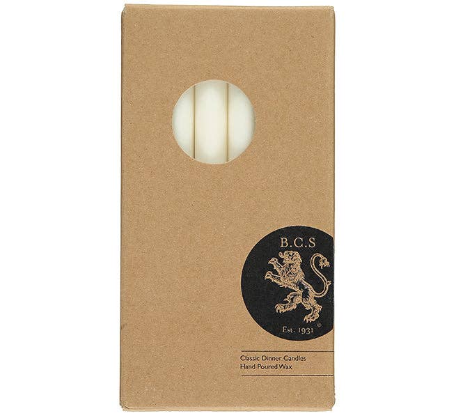 Pearl White Eco Dinner Candles, 6 per pack