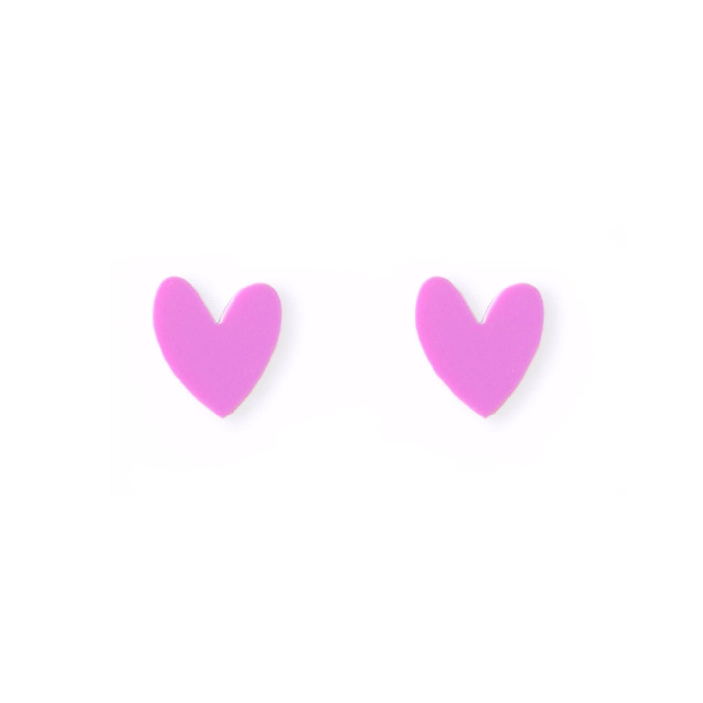 Heart Stud Earrings in Glitter, Mirror and Pop Colours