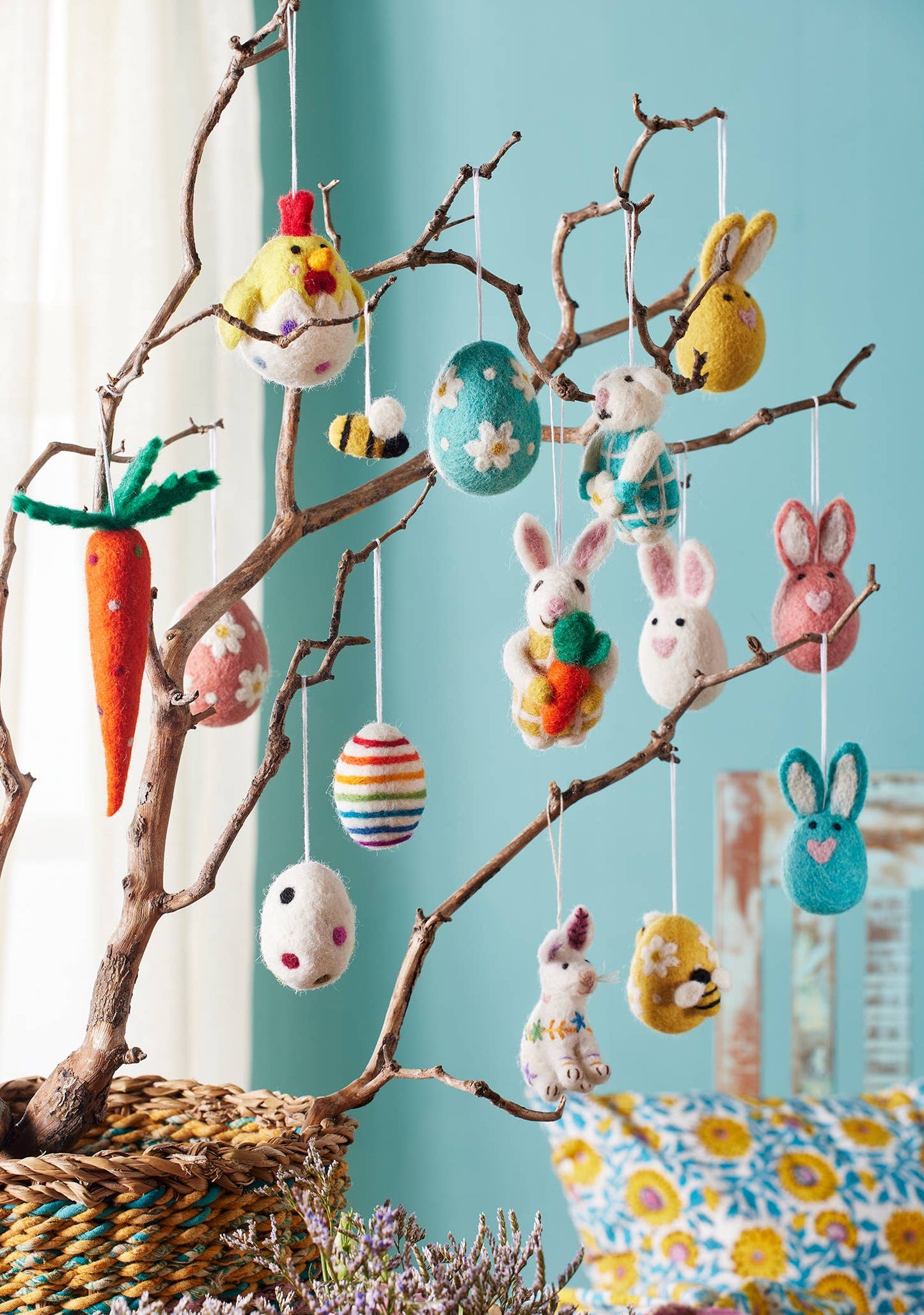 Felt Daisy Egg Decorations