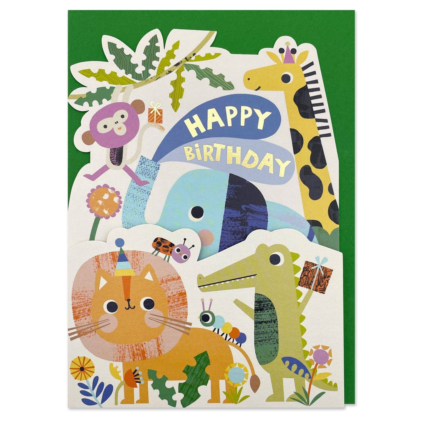 'Happy Birthday - Have a roaring day' children's fold-out birthday card