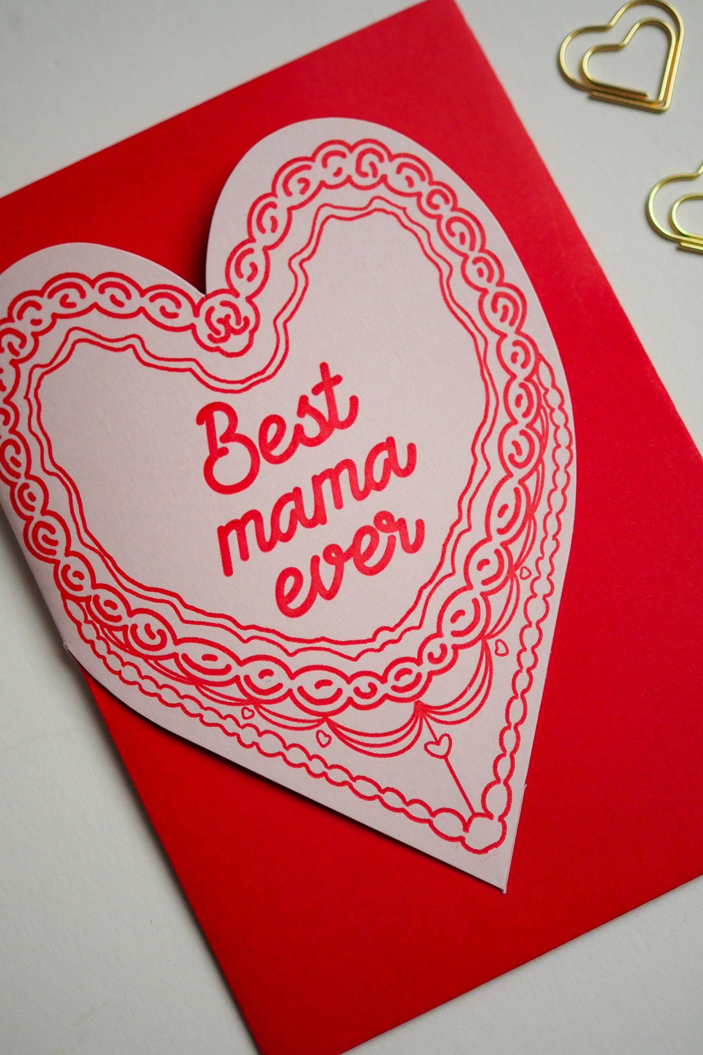Best mama ever cake heart card