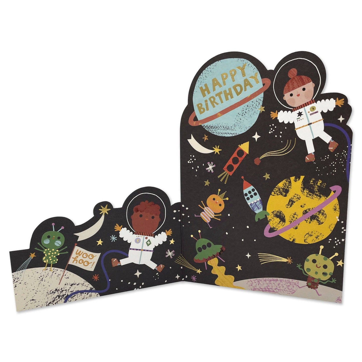 Have an out of this world day birthday fold-out card