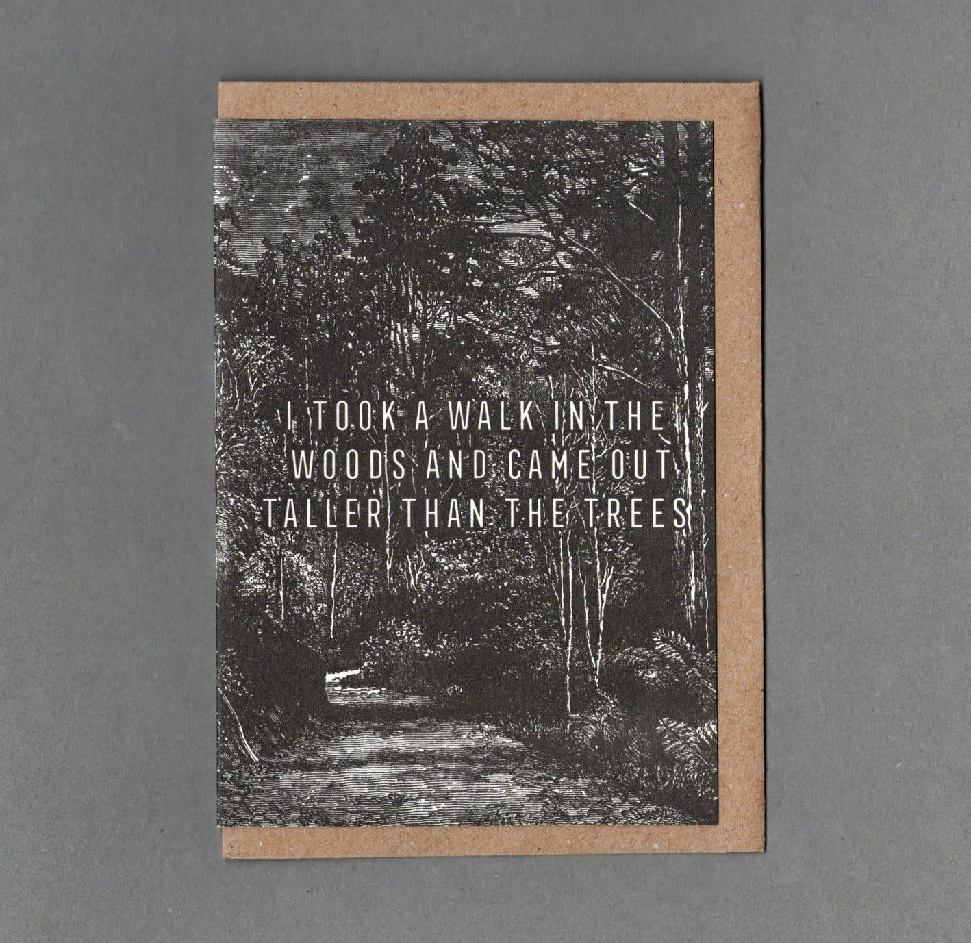 The Woods. Letterpress Greeting Card, Eco Friendly