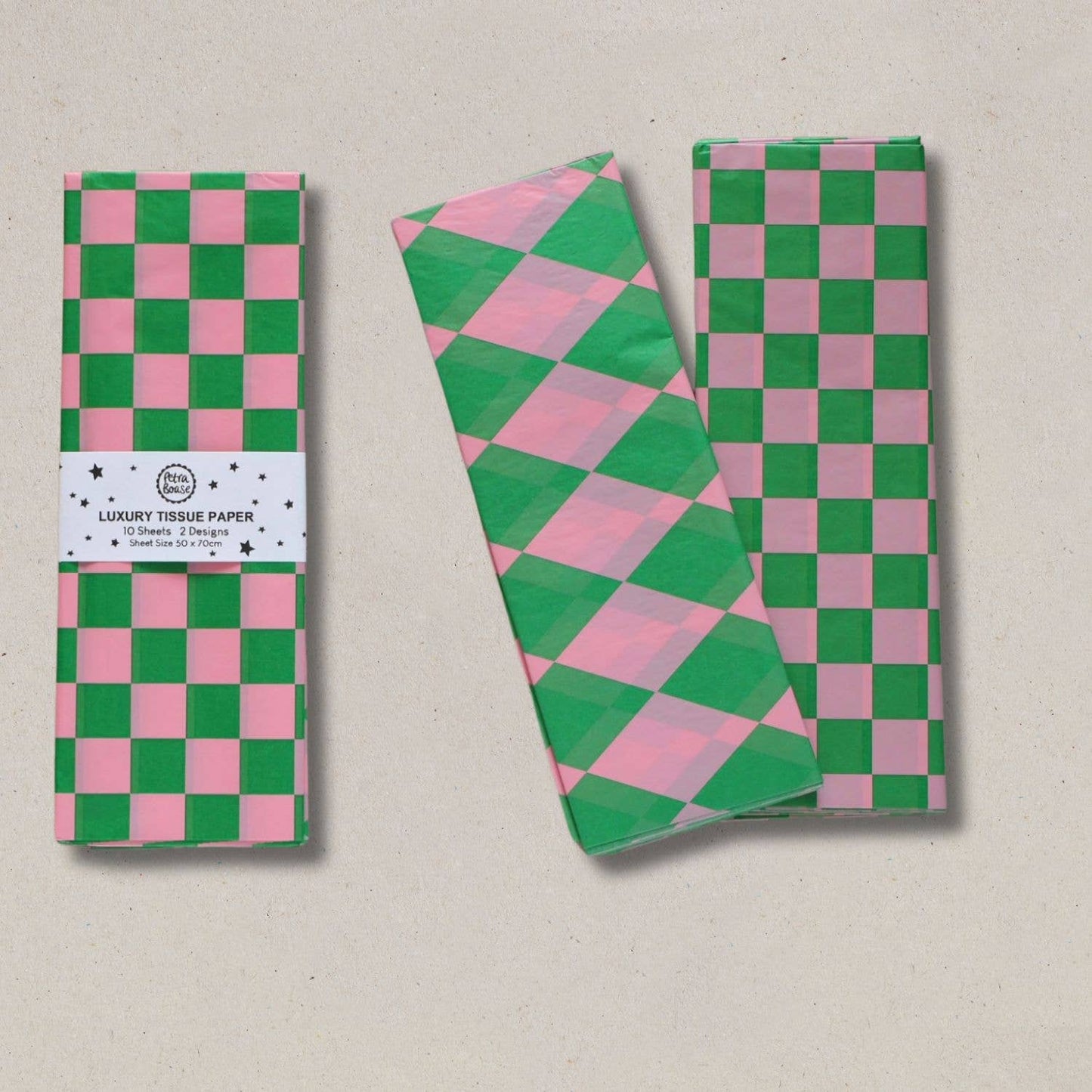 Luxury Patterned Tissue Paper Gift Wrap | Green/Pink