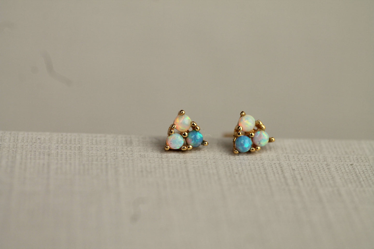 Turquoise Trio Opal Stud Earrings