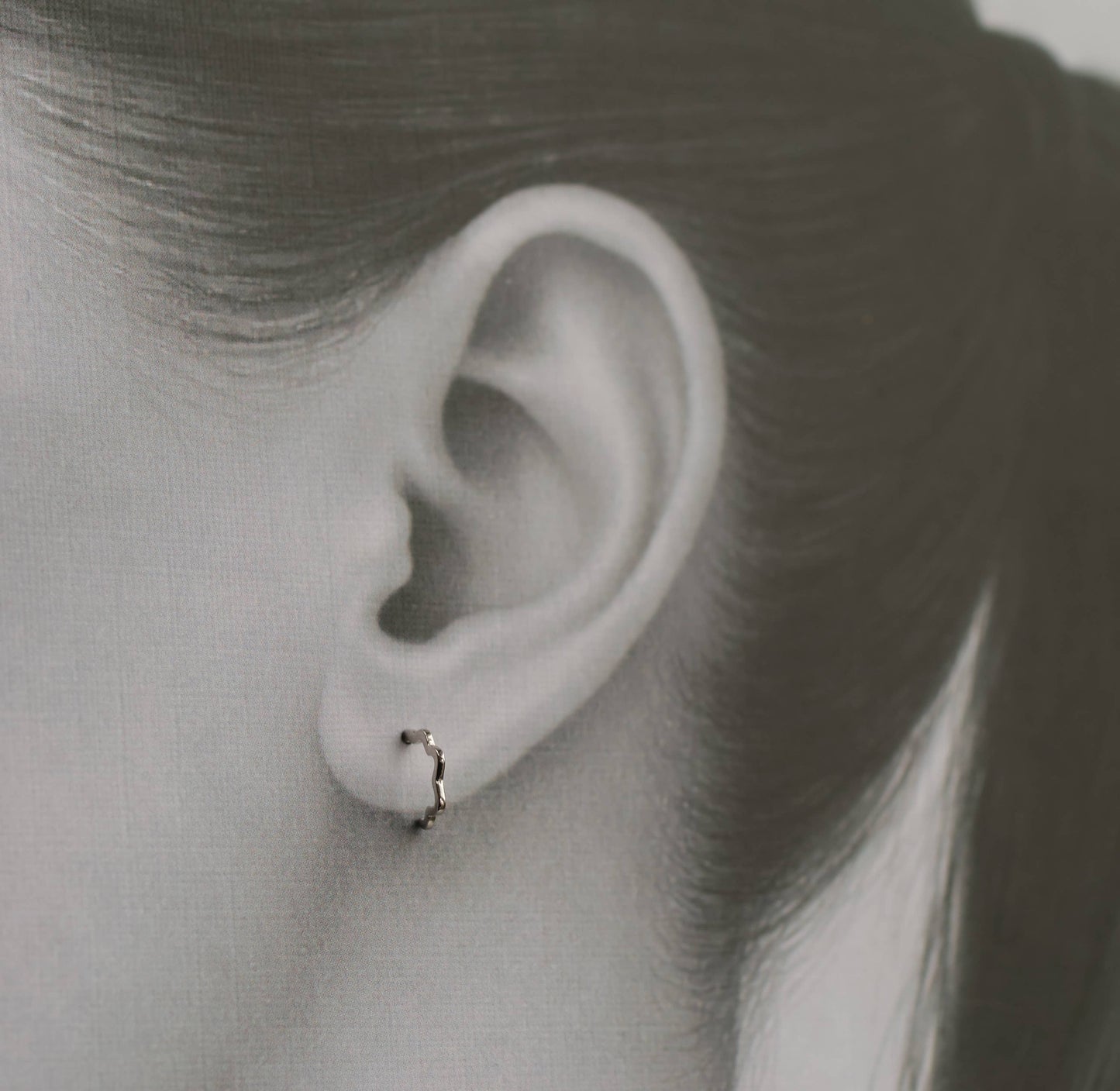 Wobbly Silver Hoop Earrings