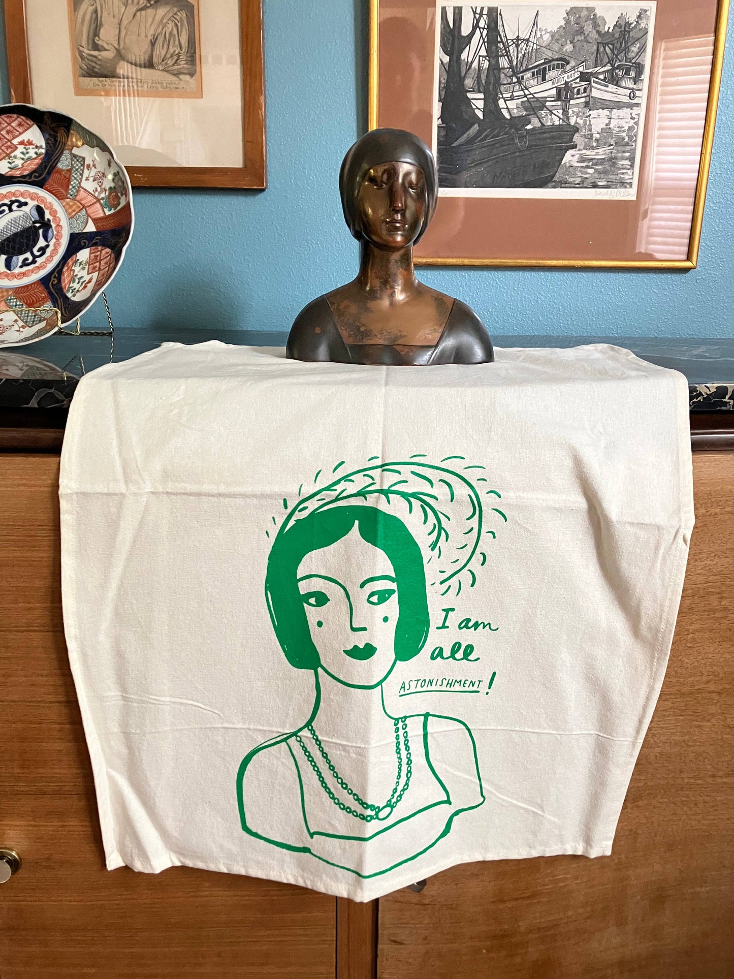 Torchon 100% coton - Jane Austen Je suis tout étonnement
